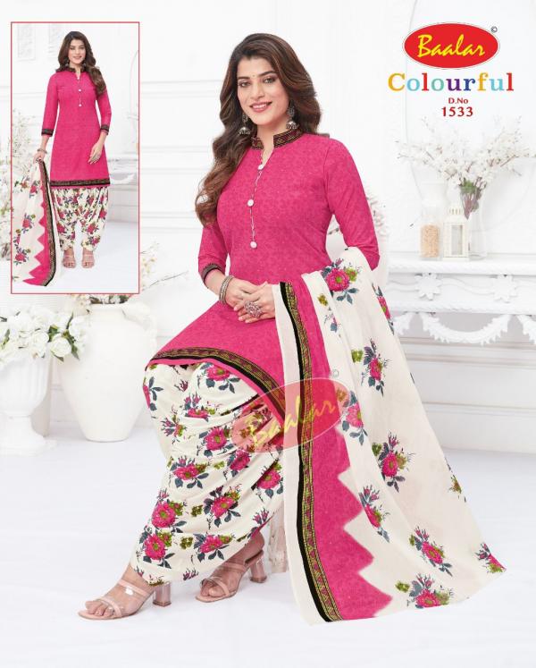 Baalar Colourful Vol-15 Cotton Designer Patiyala Dress Material 